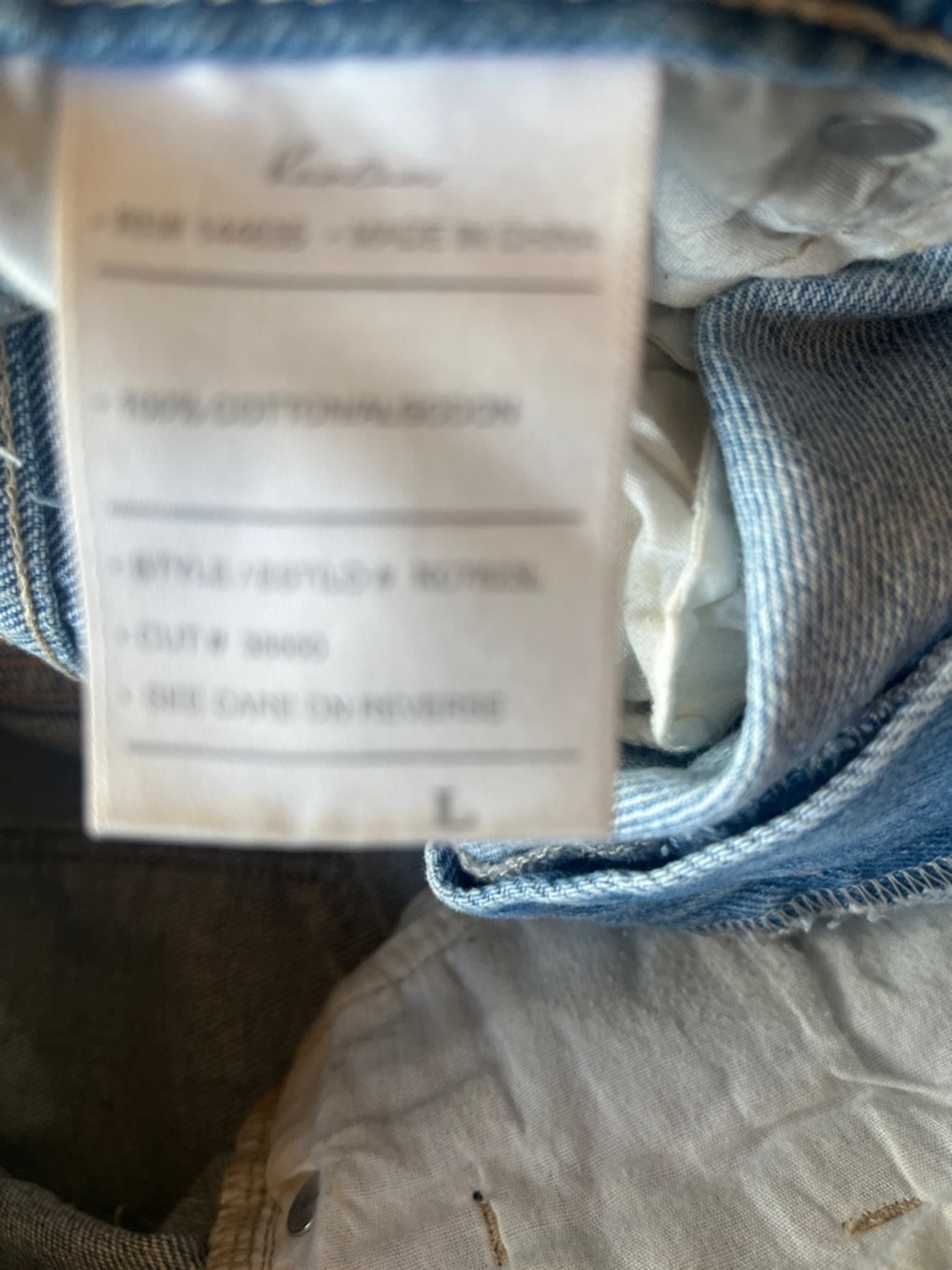 KanCan Light Blue Distressed Button-Front Denim Shorts - Size Large - Picture 7 of 7